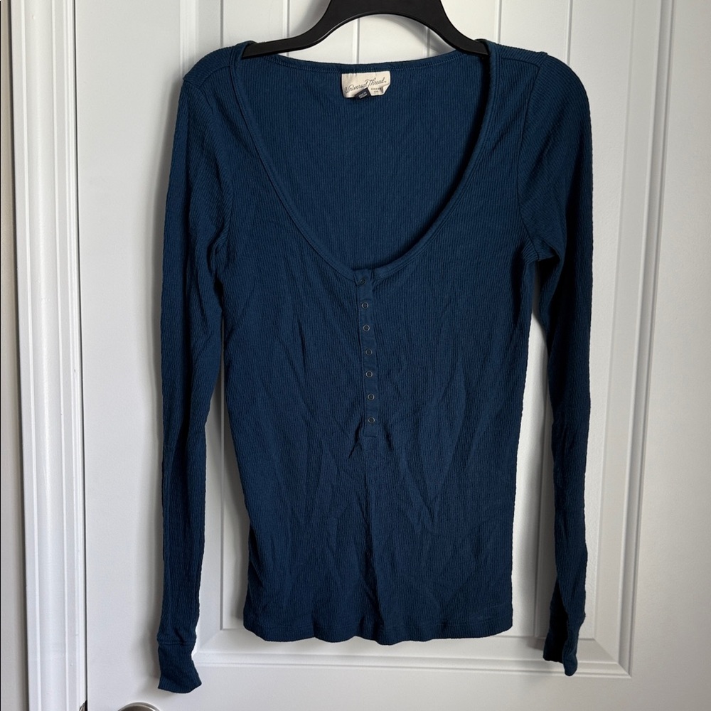 Universal Thread Deep Blue Long Sleeve Blouse